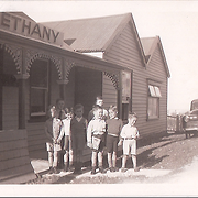 Boys outside Bethany Boys' Home when it was at Dover in southern Tasmania